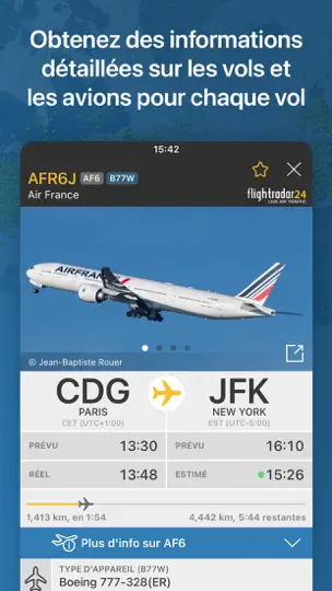 Capture d'écran de Flightradar24 | Flight Tracker sur iPhone 4