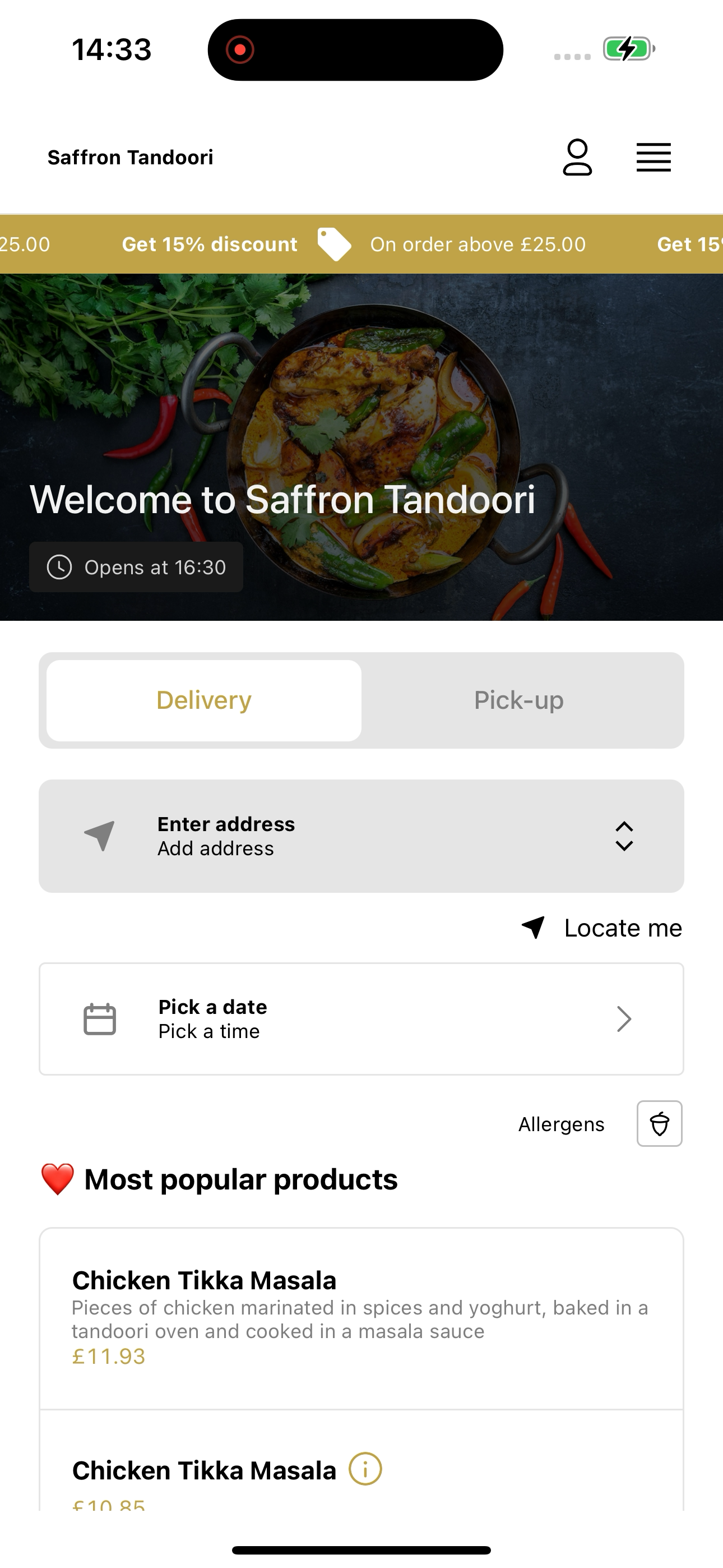Saffron Tandoori UK screenshot 3