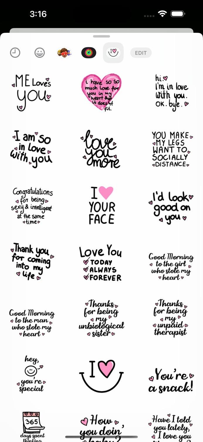 Cute Love Stickers