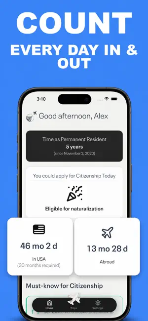 Green Card Trips - USA Tracker screenshot 4