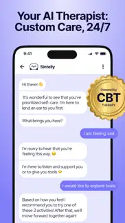 sintelly: cbt therapy chatbot iphone screenshot 1