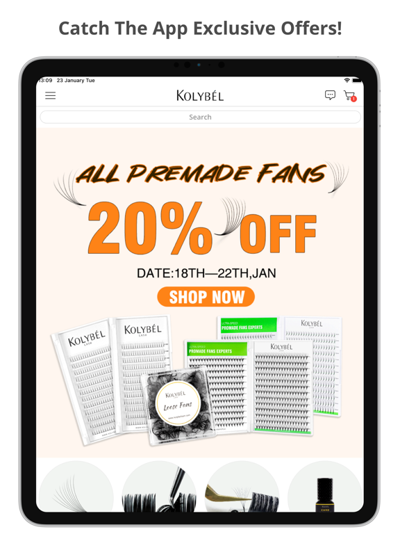 Kolybel Lash iPad screenshot 1 - Shopping app
