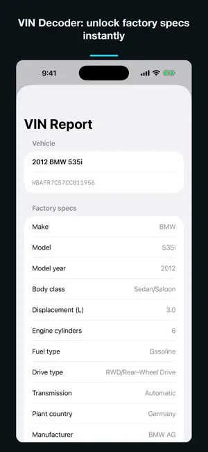 VIN Decoder: VIN Scanner screenshot 2