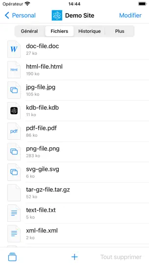 Capture d'écran de KeePassium (KeePass) sur iPhone 5