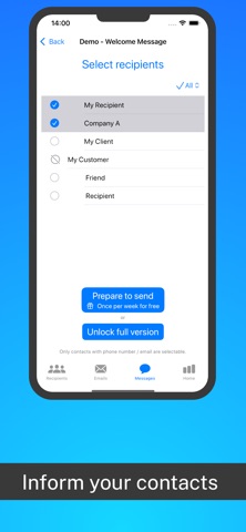 SMS Newsletter: Send bulk sms iPhone screenshot