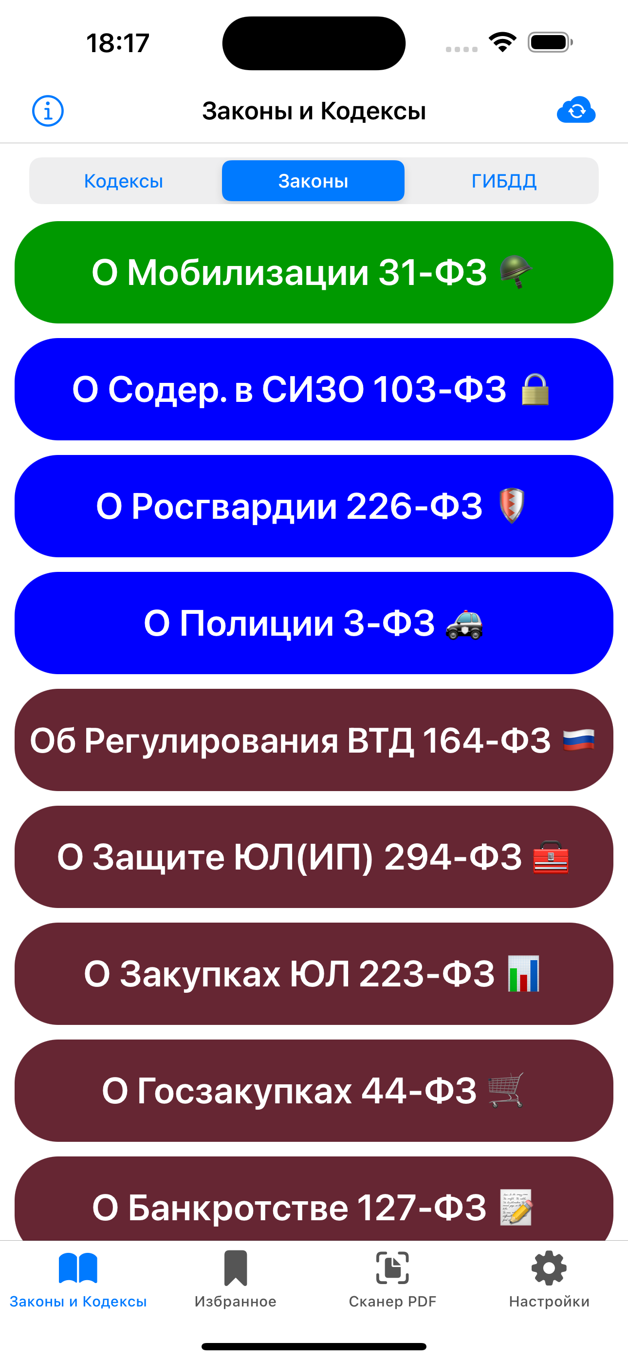 Кодексы Pro: Законы и Право РФ