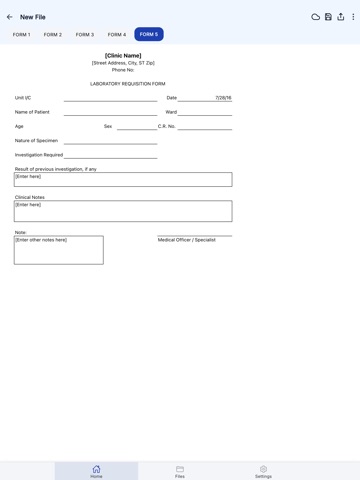 Medical Requisition Form iPad screenshot