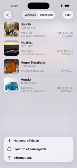 Capture d'écran de Road Trip MPG sur iPhone 2