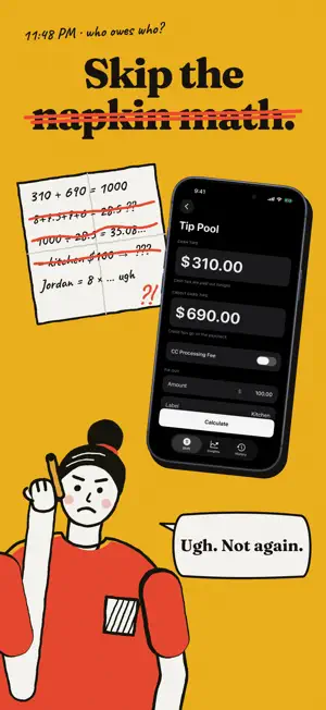 Tip Out: Tip Pool Calculator screenshot 2