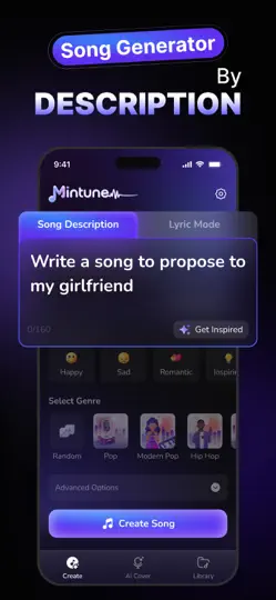 Mintunes: AI Music Generator iPhone Screenshot 1