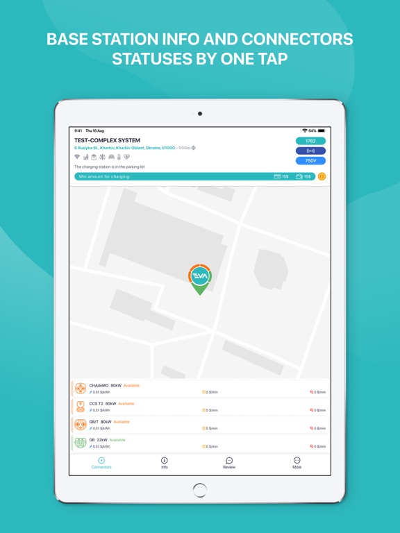 EVA Chargers iPad screenshot 8 - Navigation app