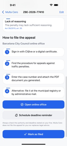 Multa Cero: Spanish fines iPhone screenshot