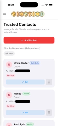 TinyTime · App iPhone screenshot