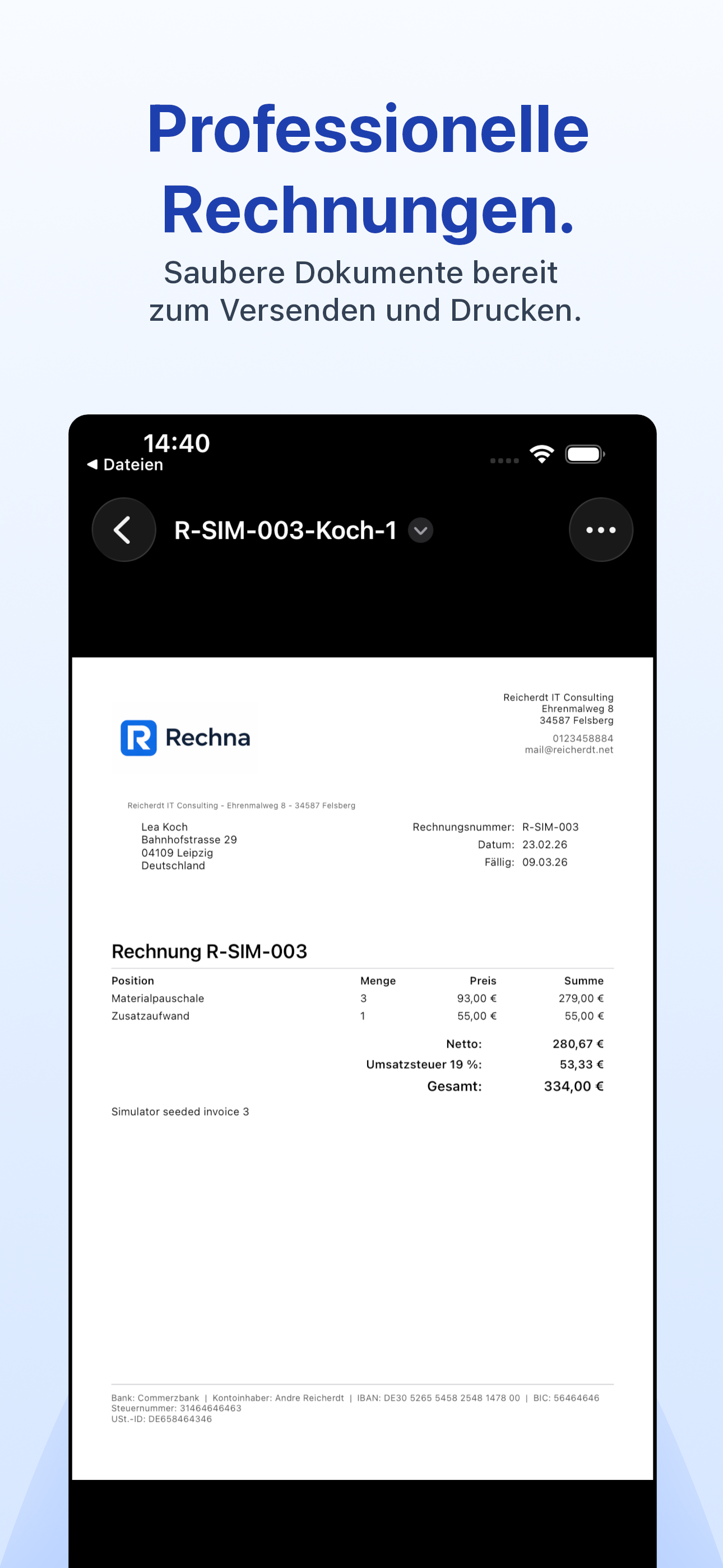 Rechna - Rechnung & Angebot screenshot 3