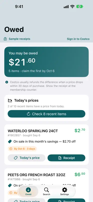 Cost Co-Pilot: Price Drops screenshot 1 of 3