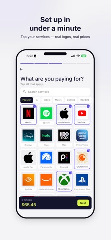 Vunzo: Subscription Tracker iPhone screenshot