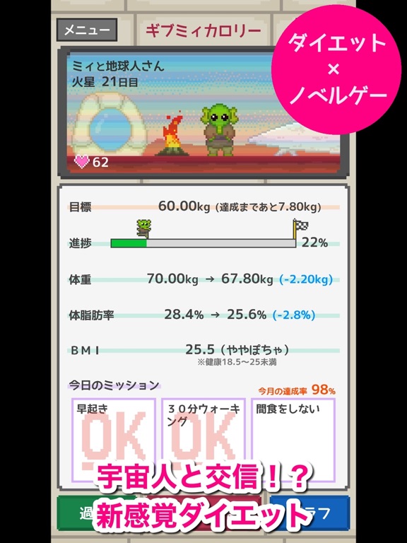ダイエットアドベンチャー！ギブミィカロリー iPad screenshot