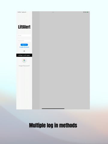LiftAlert iPad screenshot
