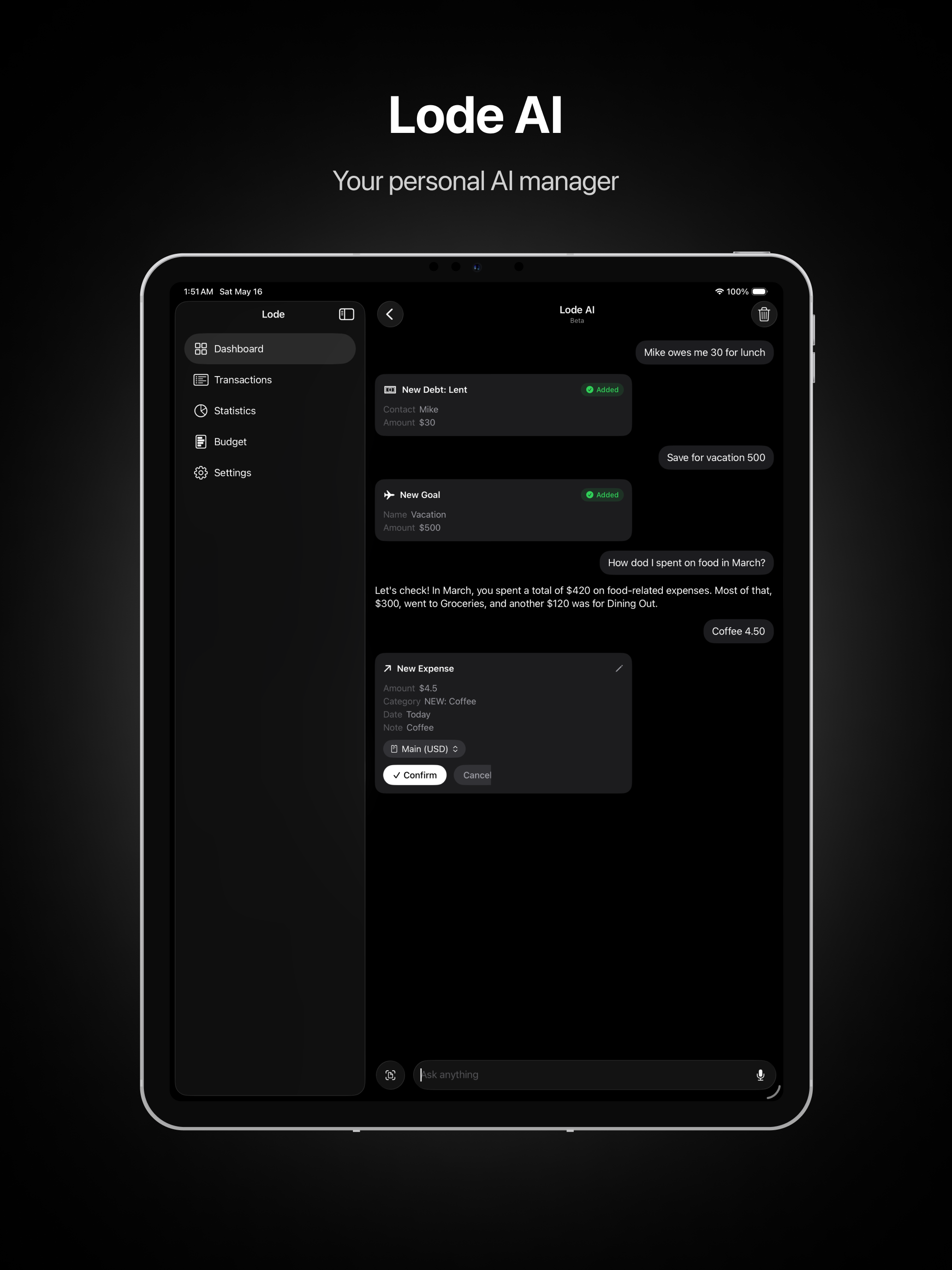 Lode: AI Expense Tracker