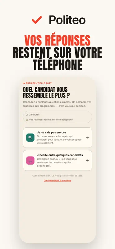 Politeo · Présidentielle 2027 screenshot 3 of 5