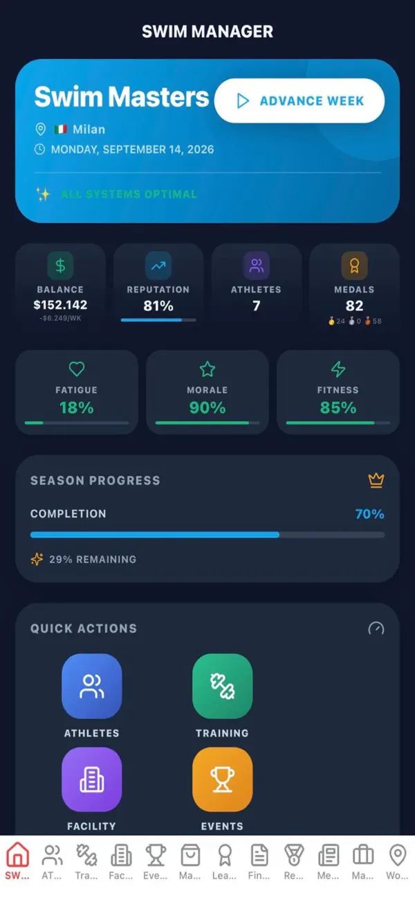 Screenshot #1 pour Swim Manager Pro