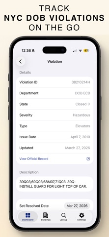 NYC DOB Violations Screenshot 2 of 3