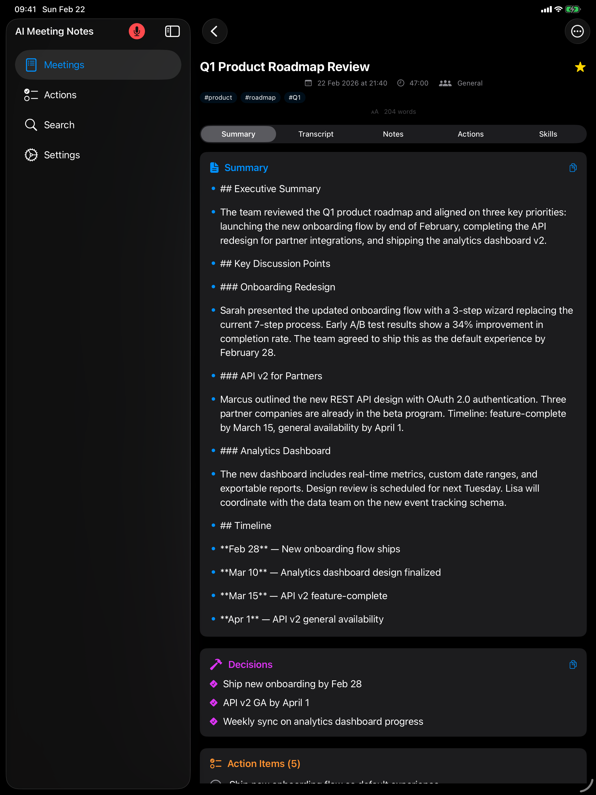 AI Meeting Notes - Transcribe screenshot 10