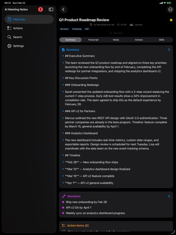 Sotto: Private Meeting Notes iPad screenshot