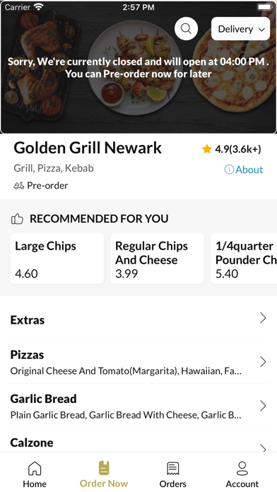 Golden Grill Newark. Screenshot