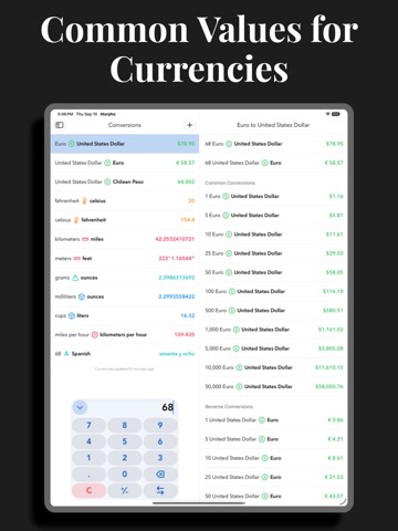 Morpho Convert Currency & Unit iPad screenshot