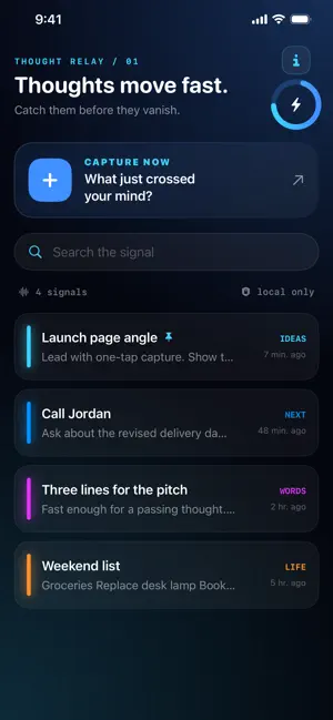 Thought Relay: Fast Notes screenshot 1