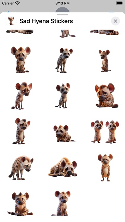 Sad Hyena Stickers