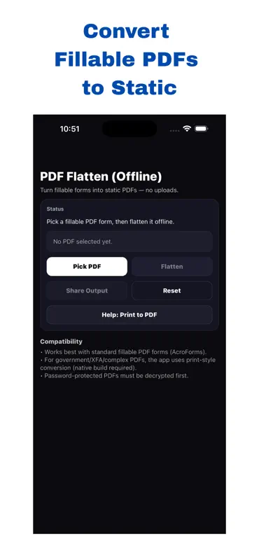 PDF Flatten screenshot 2 of 3