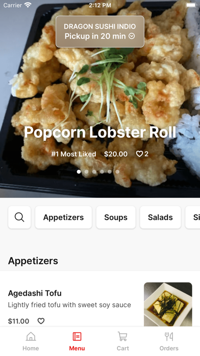 DRAGON SUSHI - Indio iPhone screenshot 2 - Food & Drink app