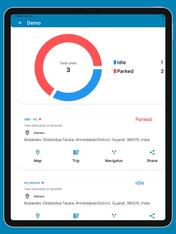 Zip-Track iPad screenshot