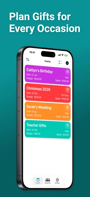 Gift List: Budget Tracker screenshot 1 of 5