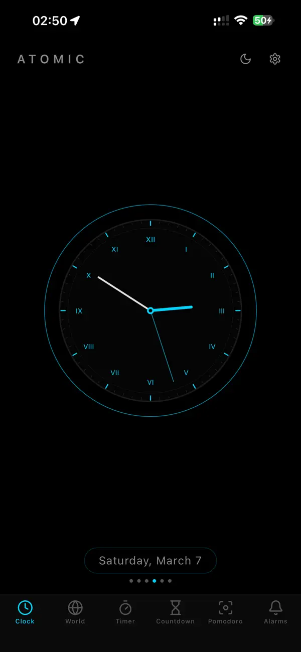 #6. Atomic Clock App (iOS) Tekijänä: Gianfranco Antenucci