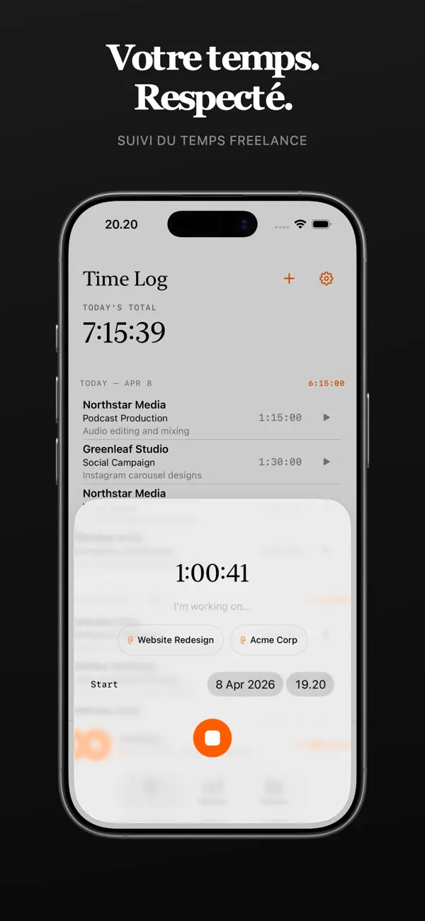 Screenshot #1 pour clockd — Suivi du Temps