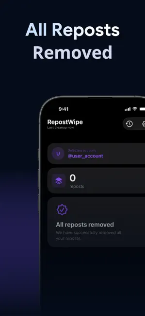 RepostWipe: Repost Remover iPhone screenshot 3