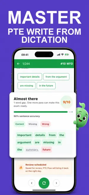 PTE Flow: WFD Practice screenshot 1