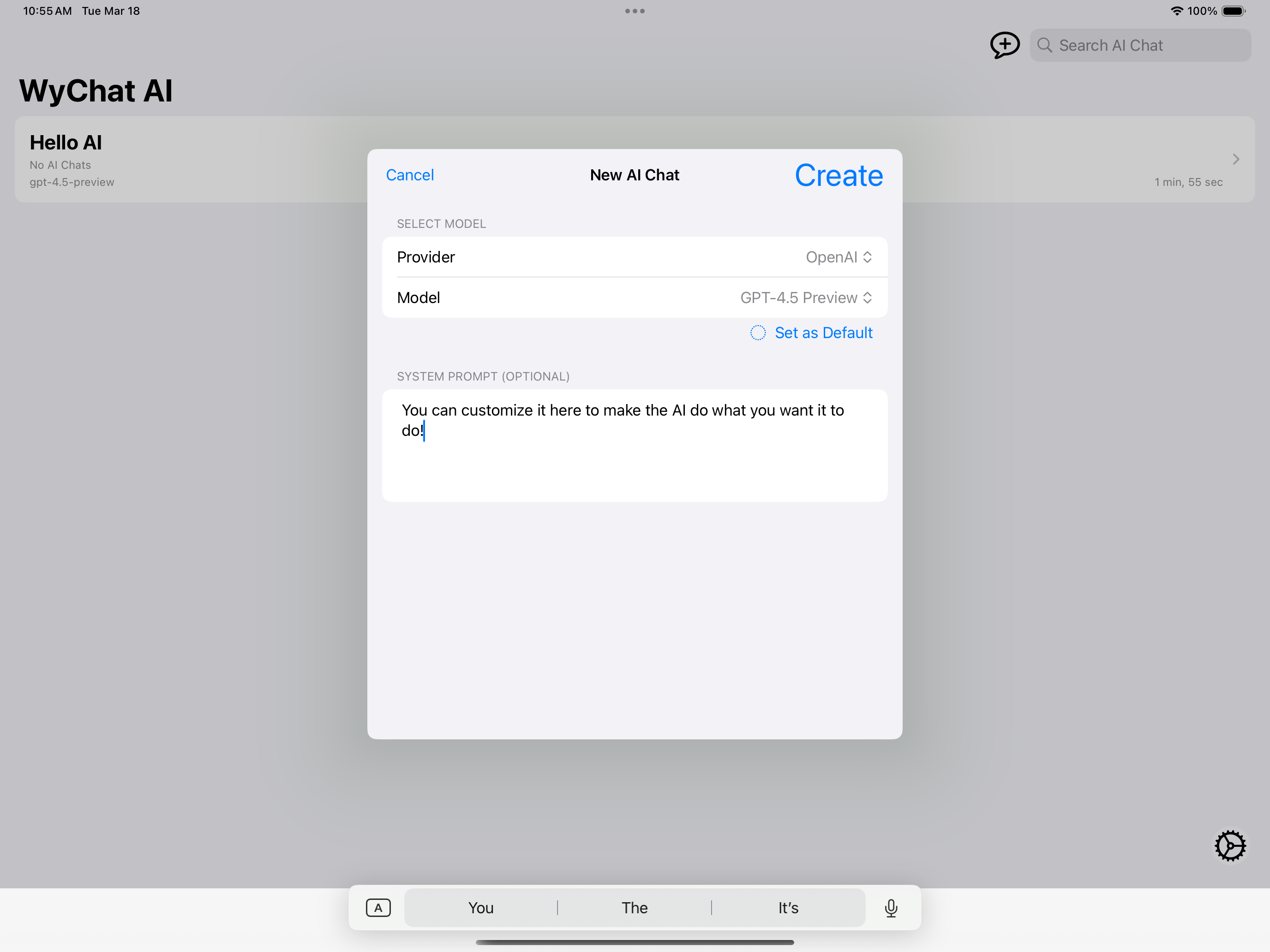 WyChat AI - Client de AI Chat
