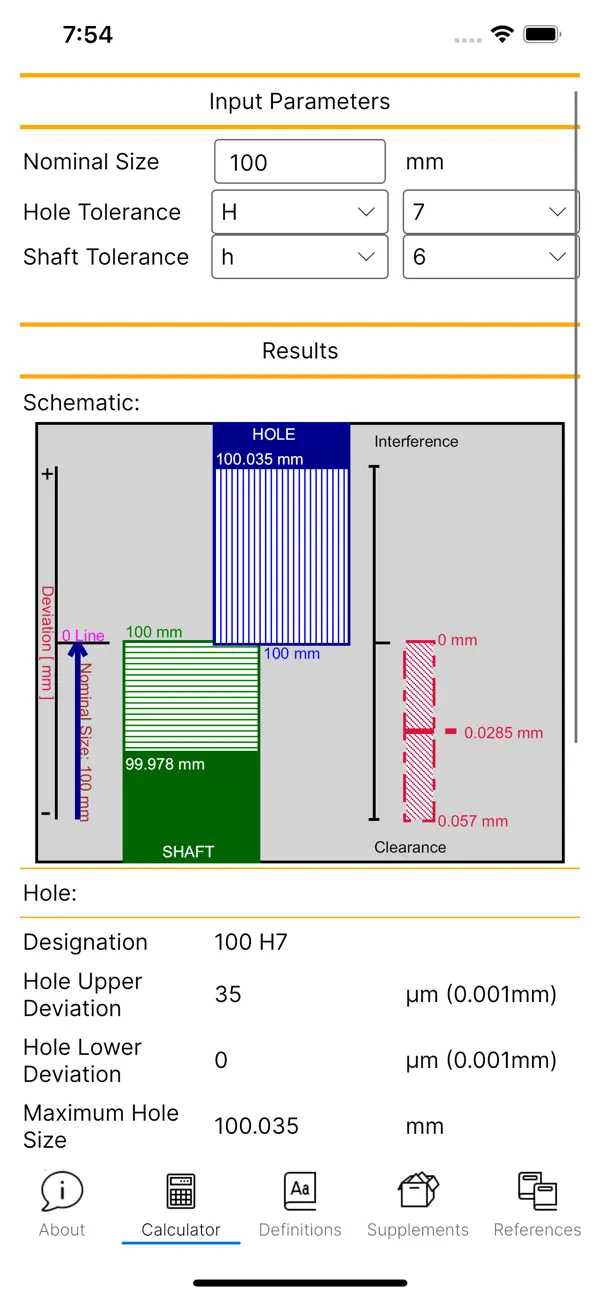 Screenshot #1 pour Fit Tolerance ISO