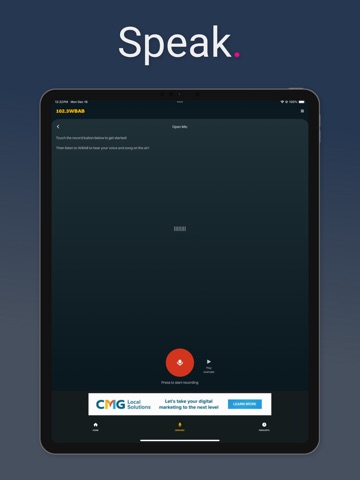 WBAB iPad screenshot