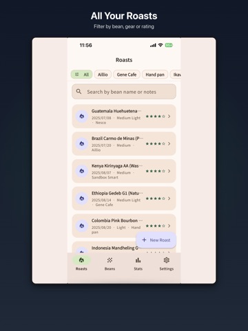 Roast Book iPad screenshot