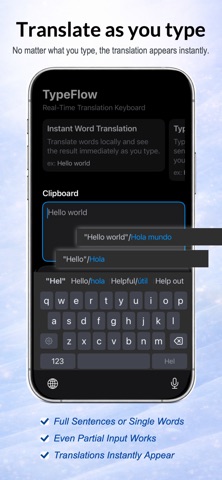 TypeFlow Spanish iPhone screenshot