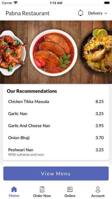 Pabna Restaurant. Screenshot