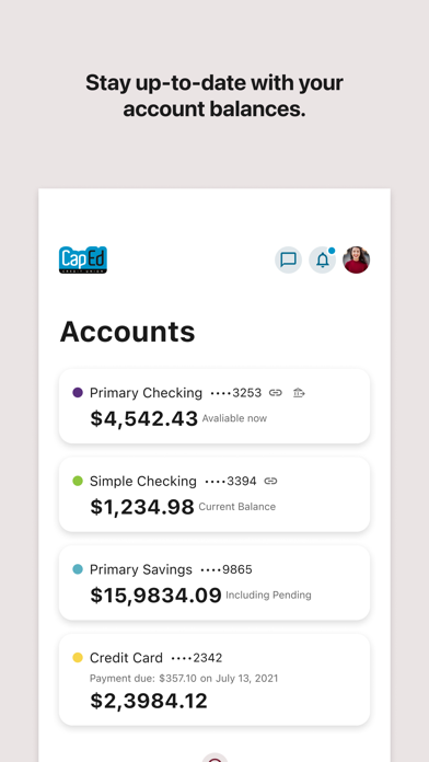 Screenshot 3 of CapEd Mobile Banking App