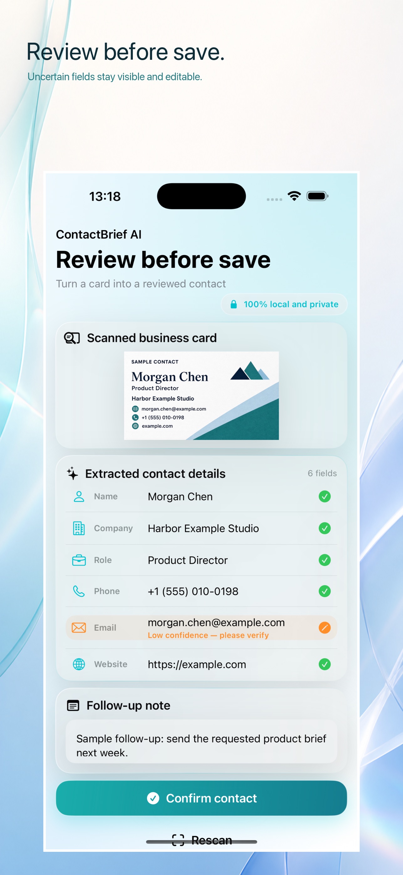 Screenshot 2 of ContactBrief AI