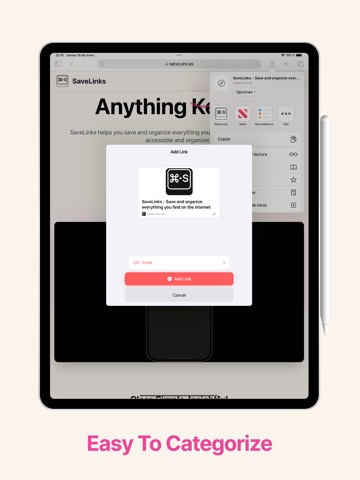 SaveLinks iPad screenshot