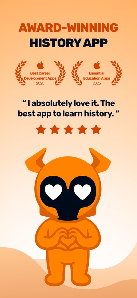 Paladin: Learn History - Paladin: Learn History est une application d'apprentissage de l'histoire primée, reconnue pour son excellence pédagogique et la satisfaction des utilisateurs, comme en témoignent les récompenses prestigieuses et les avis élogieux.